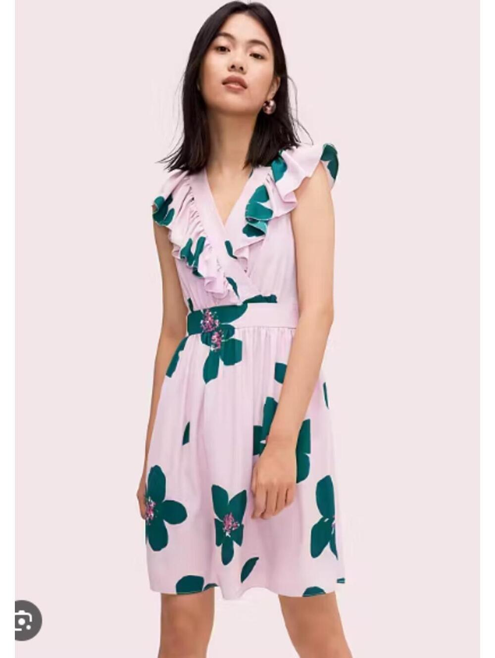 NWOT Kate Spade A line grand floral dress purple/green size 14